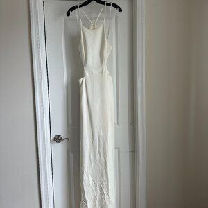 Halston Heritage Size 6 White Cut Out Back Detail Dress